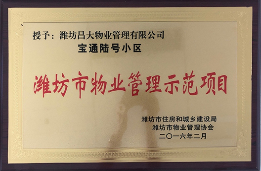 寶通陸號小區(qū)濰坊市物業(yè)管理示范項目